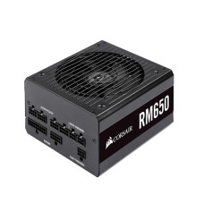 Corsair RM650, RM Series, 650 Watt 80 Plus Gold Fully Modular ATX Power Supply (Dual EPS12V Connectors, Low-Noise Operation, Zero RPM Fan Mode, 105°C Capacitors, Modern Standby) Black